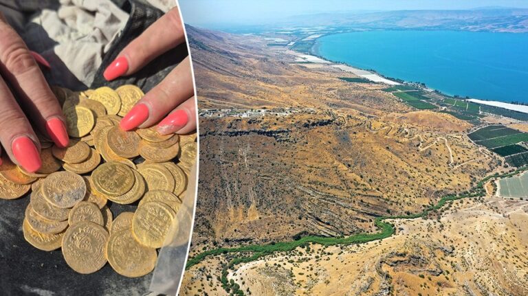 Gleaming gold coins and antique jewels discovered in Christian settlement close to the Sea of Galilee