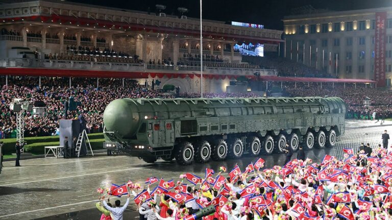 North Korea’s Kim Jong Un Parades ‘Most Powerful’ Ballistic Missile Before Foreign Dignitaries During Military Display