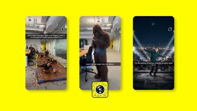 Snapchat unveils its initial AI Lens with open prompts, offered at no cost in the US.
