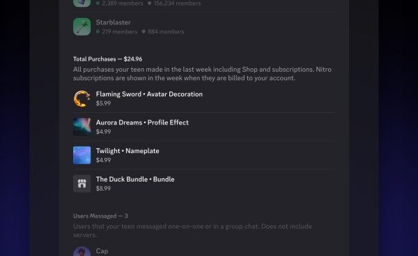 Discord has updated its Family Center, giving parents the ability to keep track of their teen's weekly spending.