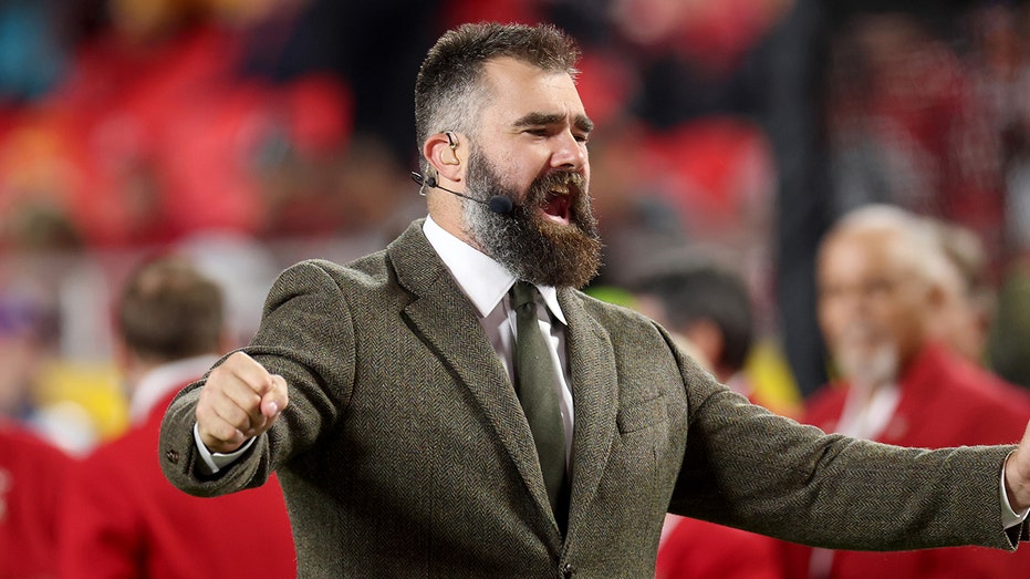 Eagles fans were whipped into a frenzy by Jason Kelce, who went shirtless for a belly-bumping contest ahead of the Black Friday matchup.