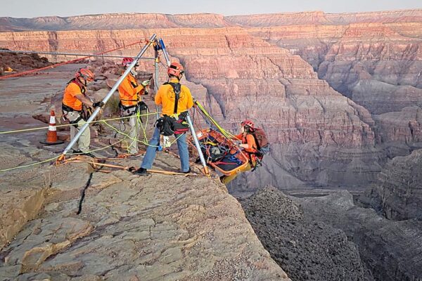 Sheriff's office reports man's death at Grand Canyon; he fell over 100 feet after slipping over the edge.