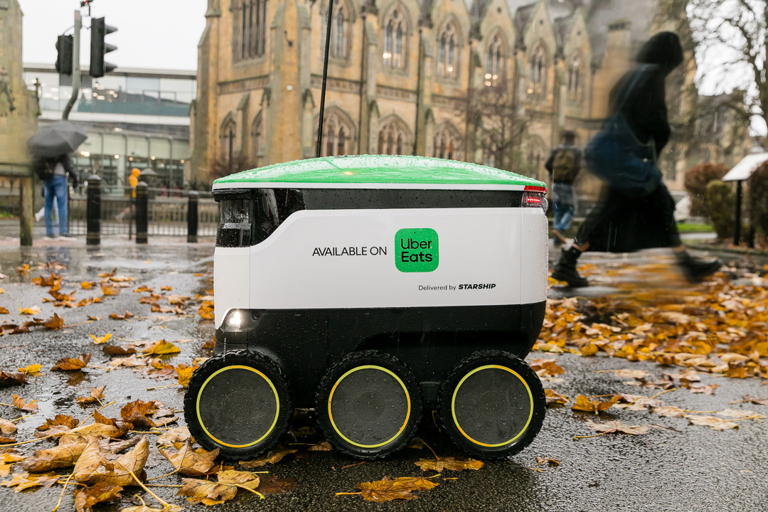 Uber Eats is set to employ Starship's pavement-roaming robots for food deliveries across the UK.