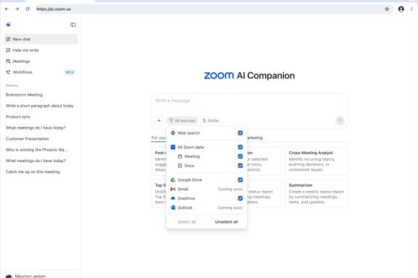 Zoom brings its AI assistant to the web with access to free users