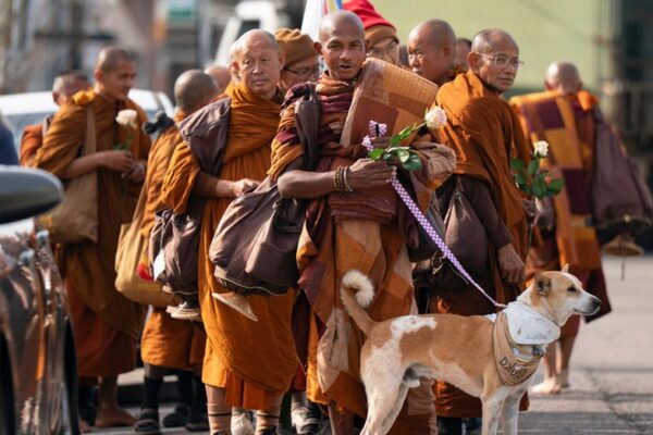 Buddhist monks walking 2,300 miles from Texas to DC go viral with 1M+ social media followers