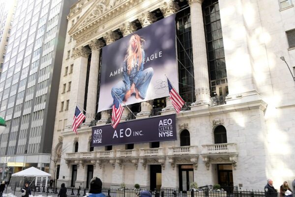 Sydney Sweeney rings stock exchange opening bell alongside American Eagle CEO