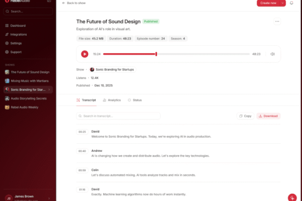 Rebel Audio is a new AI podcasting tool aimed at first-time creators 