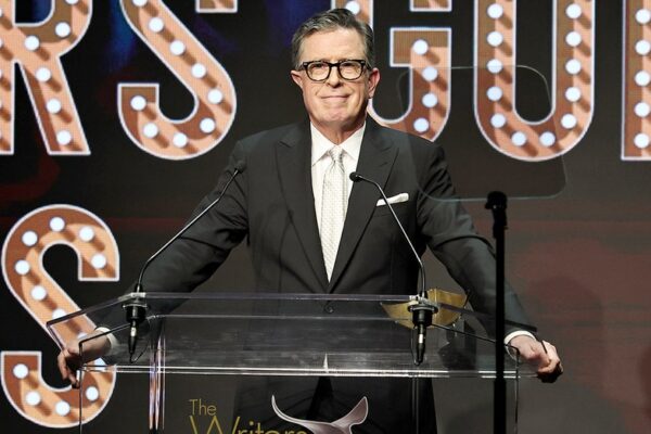 Stephen Colbert mocks Paramount while accepting WGA award for confronting 'social injustice'
