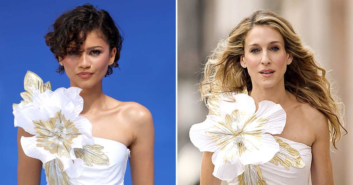 Zendaya Wows in White Dress Worn by SATC's Carrie Bradshaw Amid Wedding Rumors