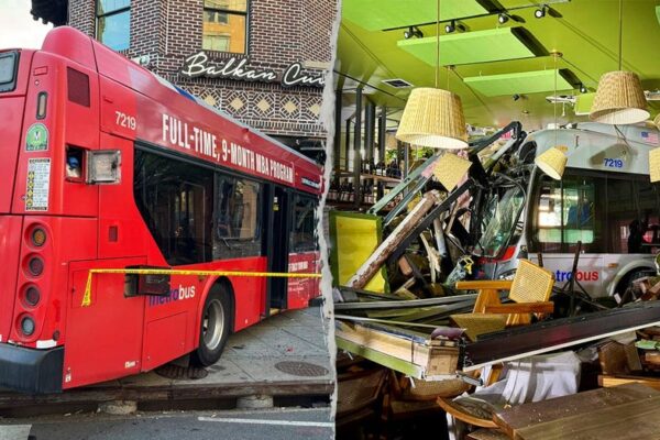 Three people hospitalized after city bus crashes into popular DC restaurant: officials