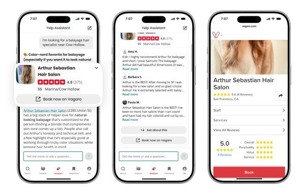 Yelp’s updated AI assistant can answer questions and book a restaurant or service in one conversation