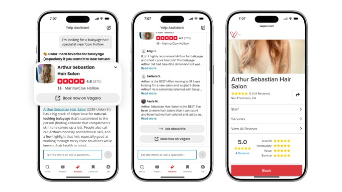Yelp’s updated AI assistant can answer questions and book a restaurant or service in one conversation